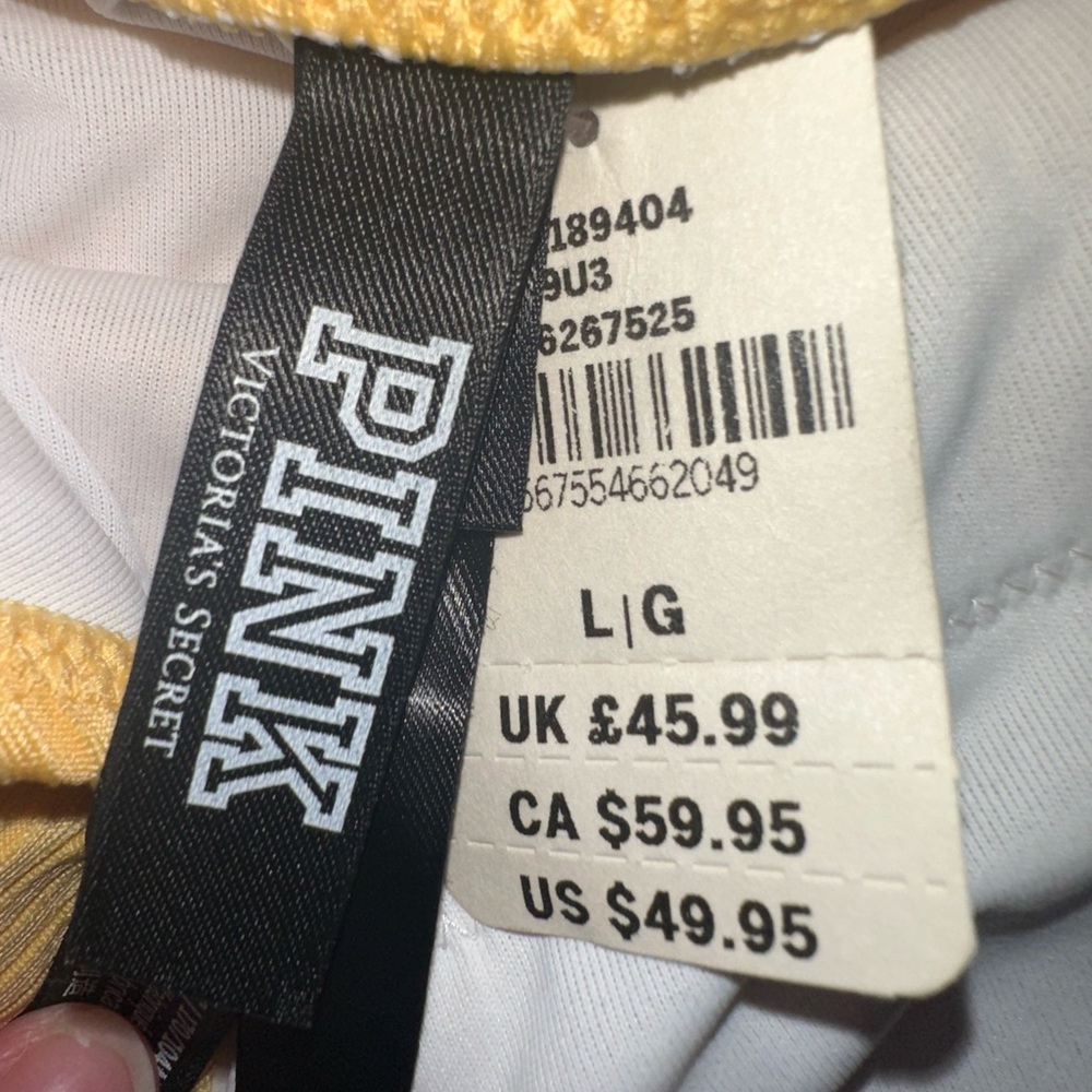 Victoria's Secret Yellow and White Ribbed One Piece Swimsuit Cutouts‎ Cheeky NWT - Picture 3 of 3